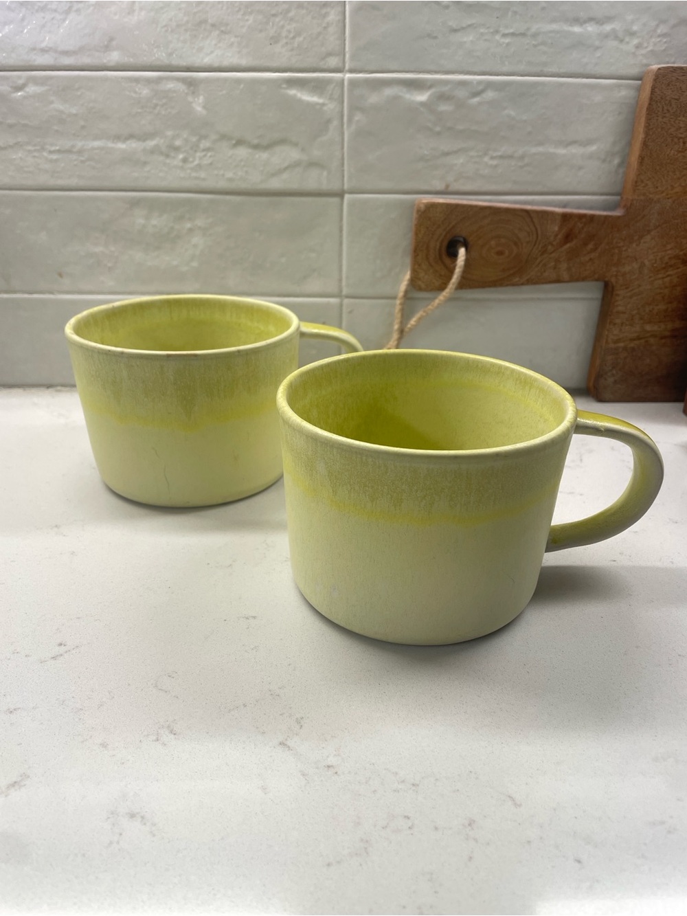 Anthropologie Yellow Coffee Mugs - Set of 2